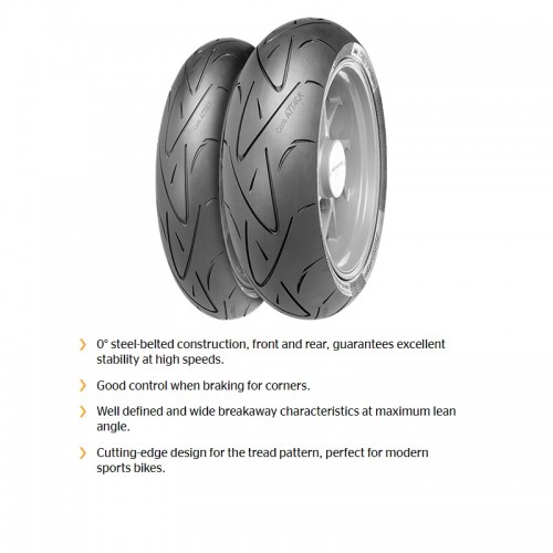 Continental Sport Attack Motorcycle Tire - 120/70 ZR17 M/C (58W) TL