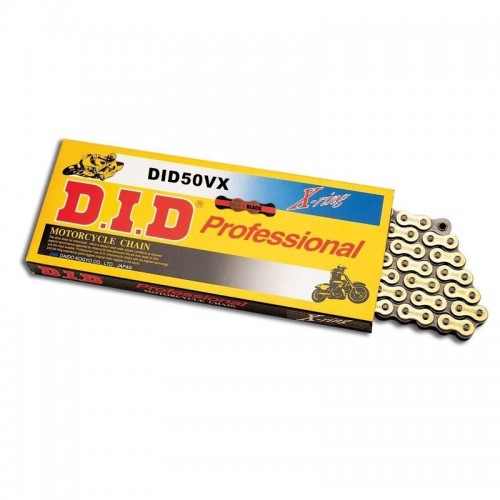 DID 50VXGB-120 Pro Street X-Ring Chain - Gold - 120 Links