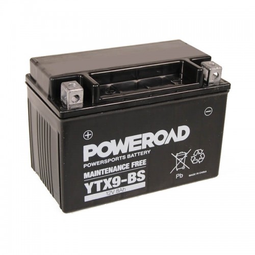 Poweroad YTX9-BS Maintenance Free Motorcycle Battery